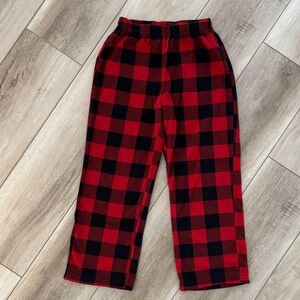 Wondershop Kids Buffalo Plaid Red and Black Boy Girl Pajama Bottoms Small 6